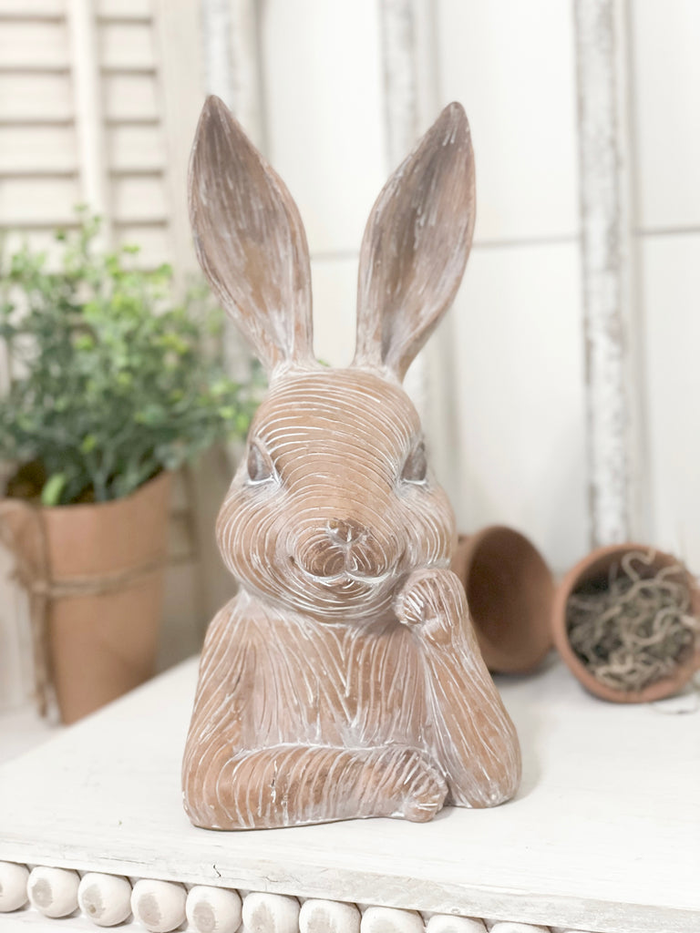 Brown Resin Thinking Bunny