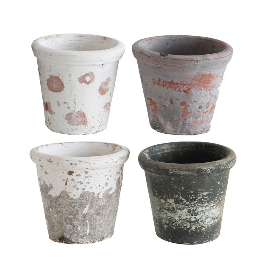 Chippy Painted Clay Pots