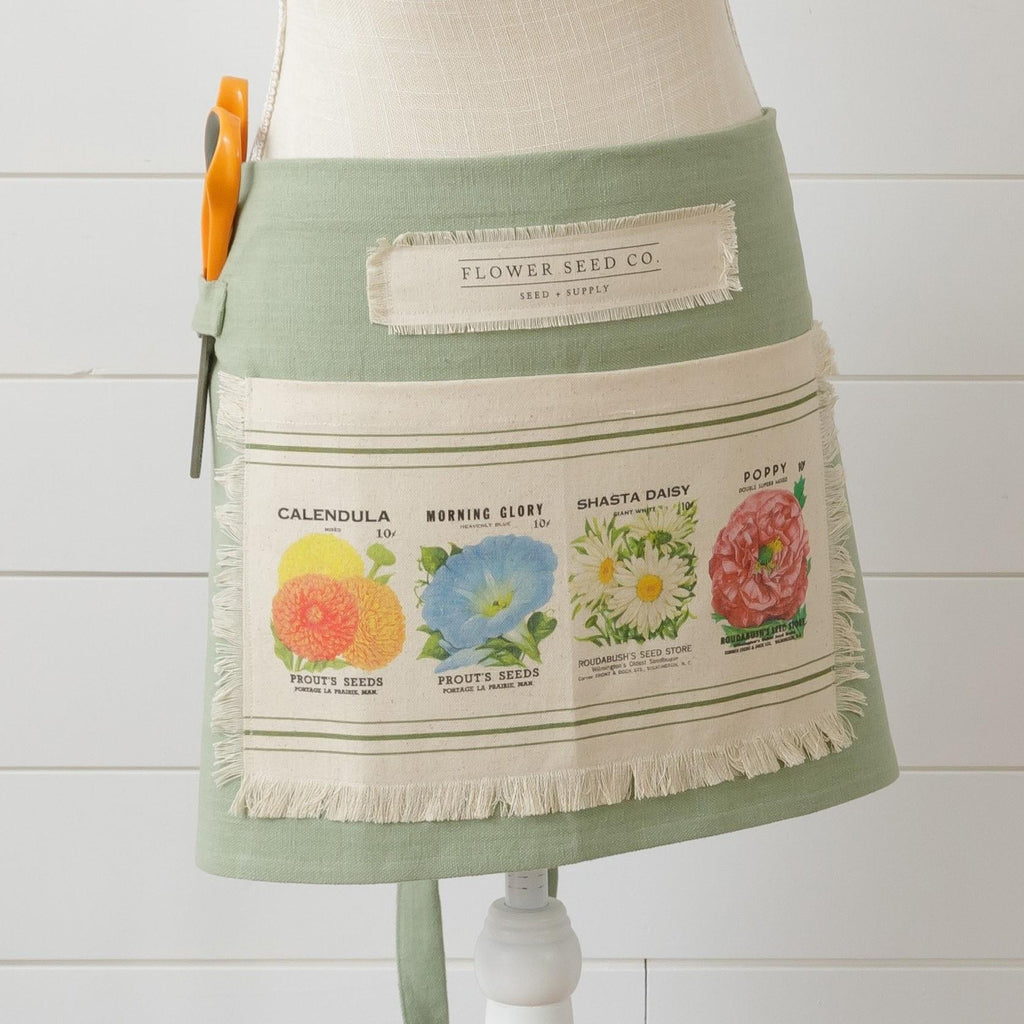 Flower Seed Packets Half Apron