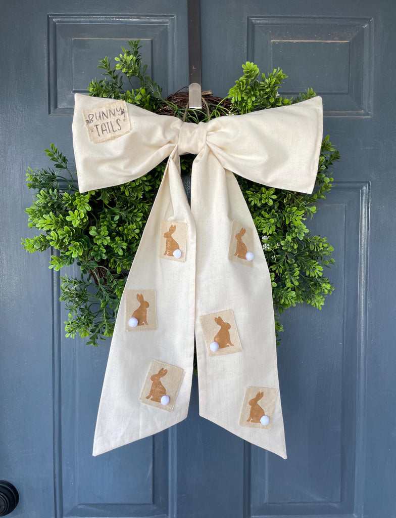 Large Bunny Tails Bow Hanger