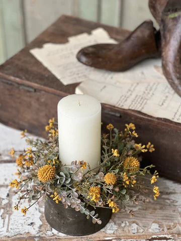 12” Mustard Fall Candle Ring