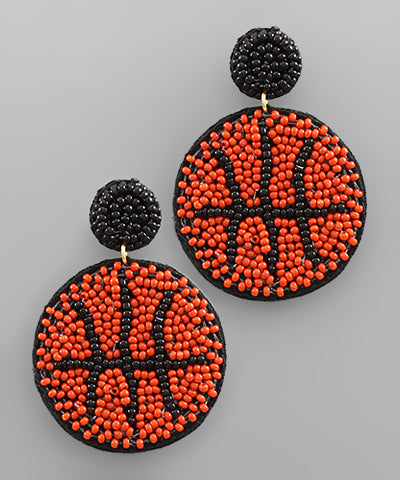 Basketball Beaded Earrings