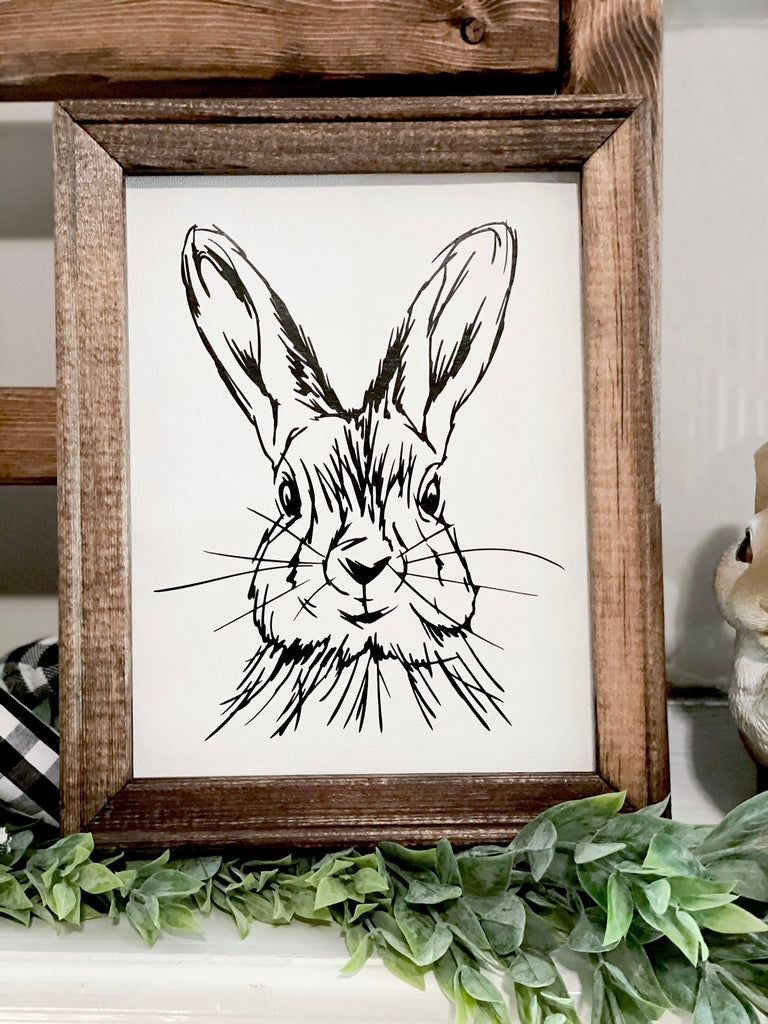 Sketch Bunny Canvas Sign