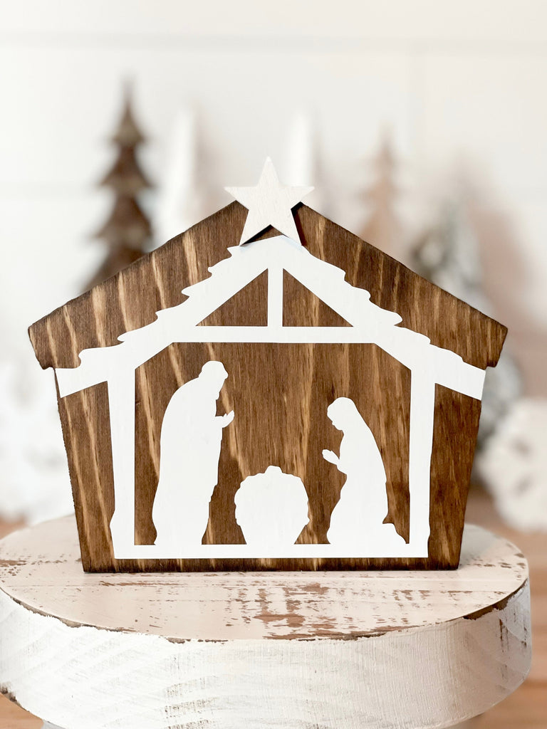 Wood nativity, Christmas