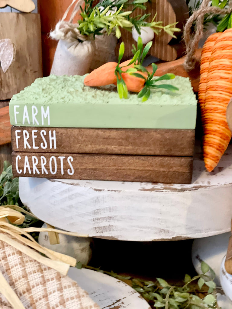 Carrot Themed Wood Bookstack