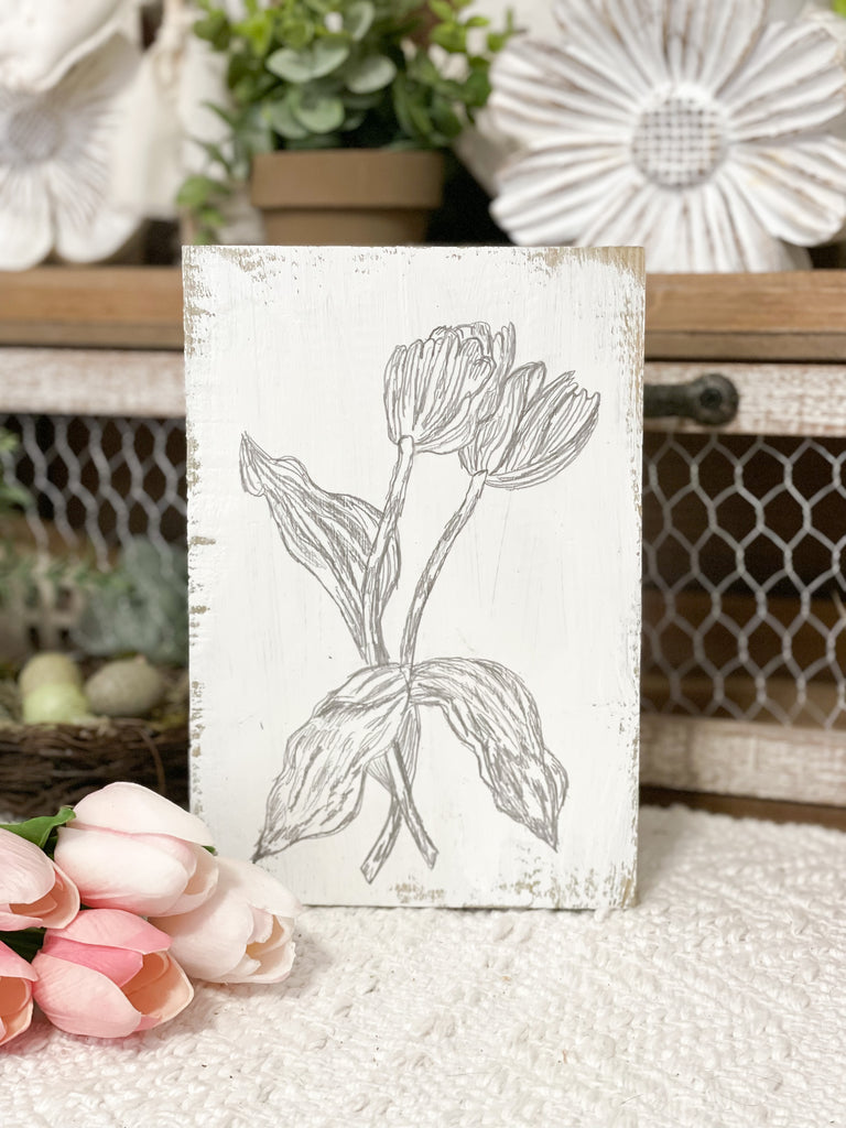 Hand Sketched Tulip Sign