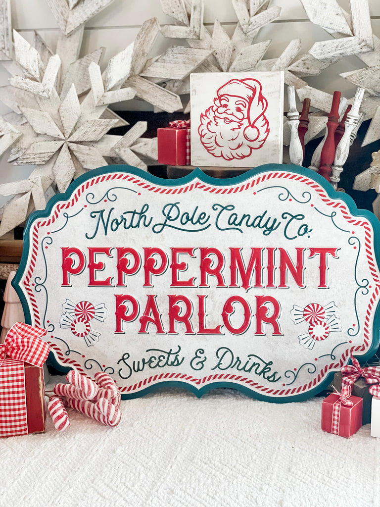 Peppermint Metal Sign