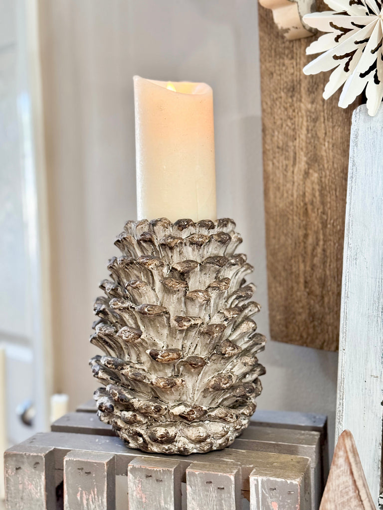 Pinecone Pillar Candleholder