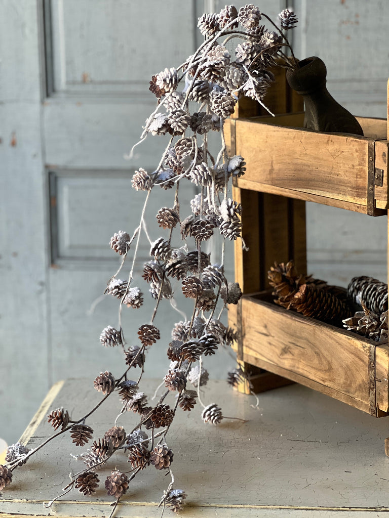 36” Snow Creek Pinecone Hanging Bush