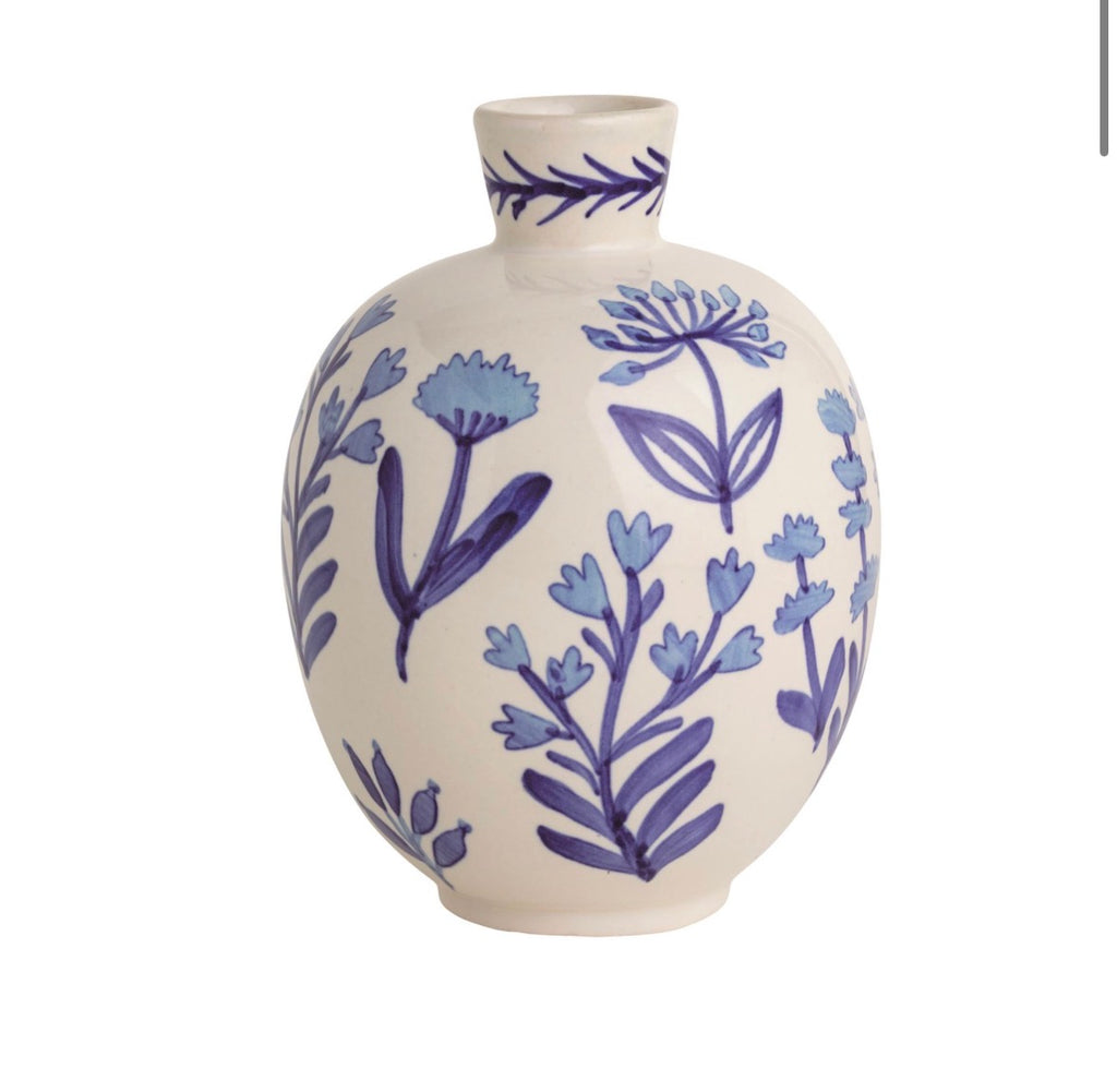 Blue Floral Bud Vase