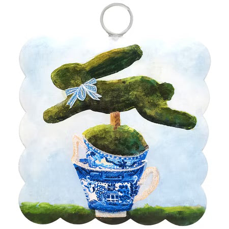 Bunny in Teacup Gallery Charm / Sign