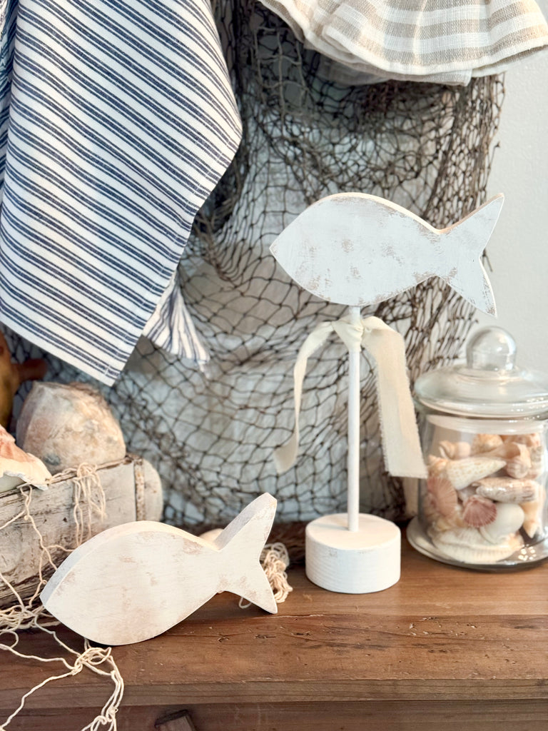 Handmade Wooden Fish - Stand Alone or Dowel Options