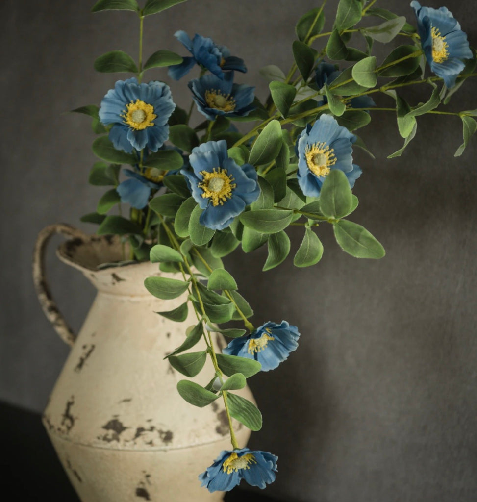 34” Blue Anemone Spray