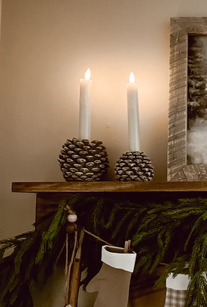 Pinecone Taper Candle Holder