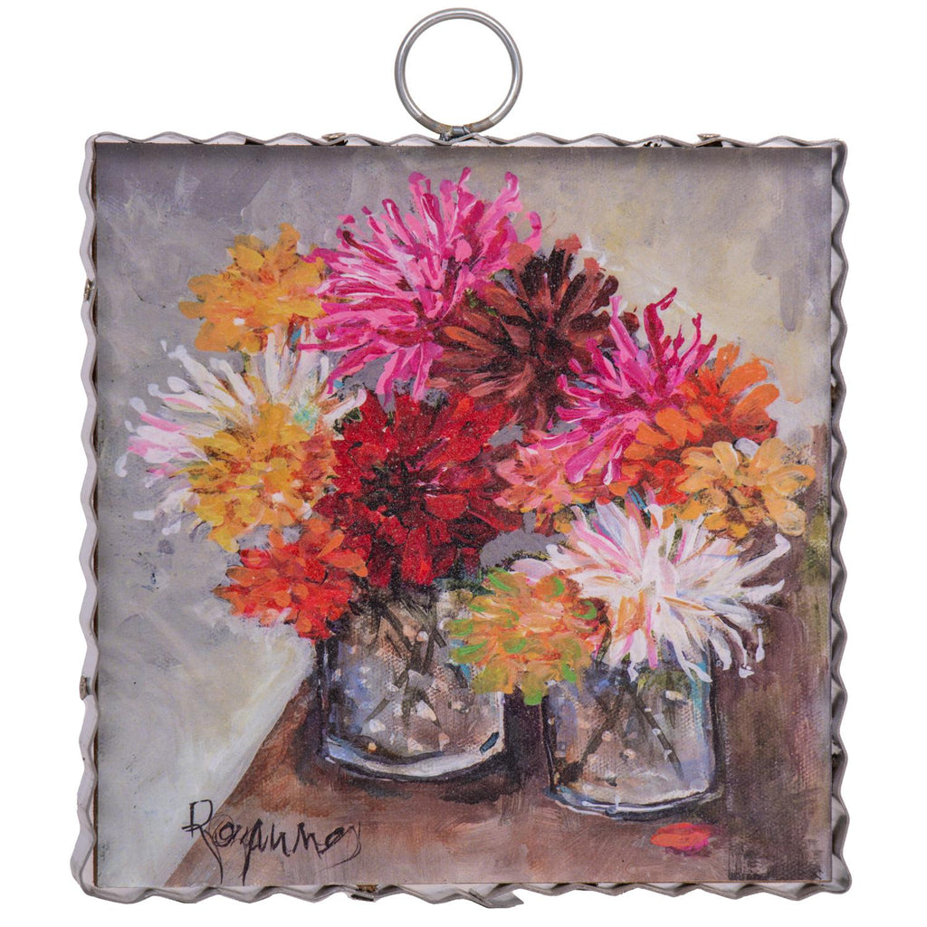 Jars of Zinnias Sign / Charm