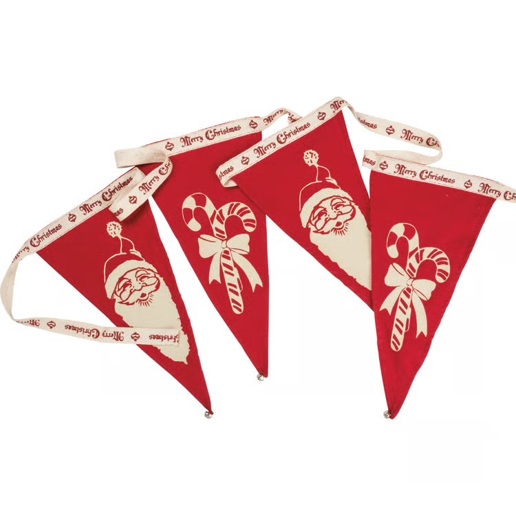 Santa & Candy Cane Pennant Banner