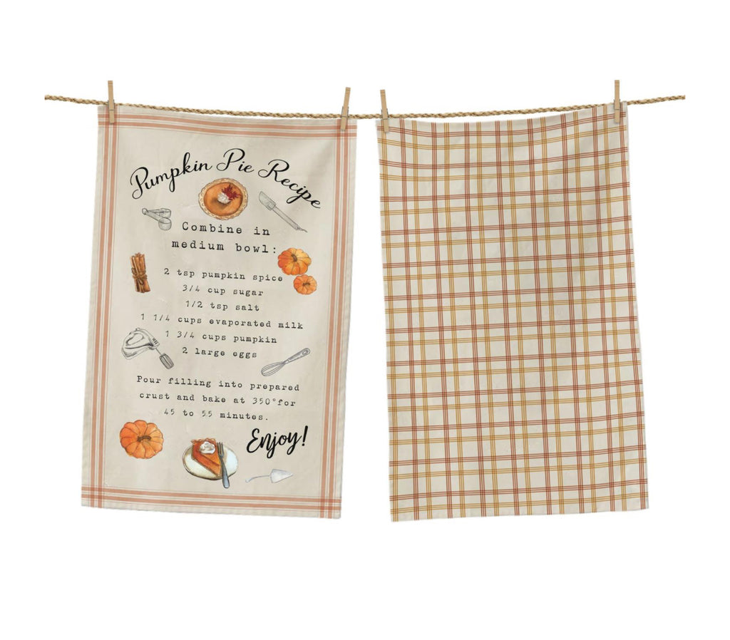 Pumpkin Pie Recipe Tea Towel