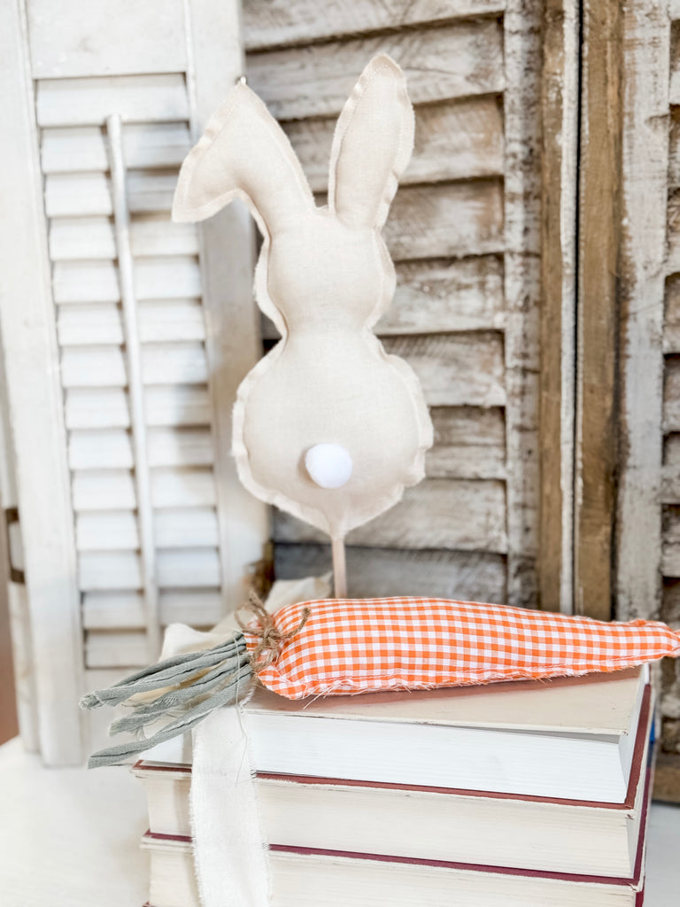 Fabric Bunny on Dowel - Various Color Options