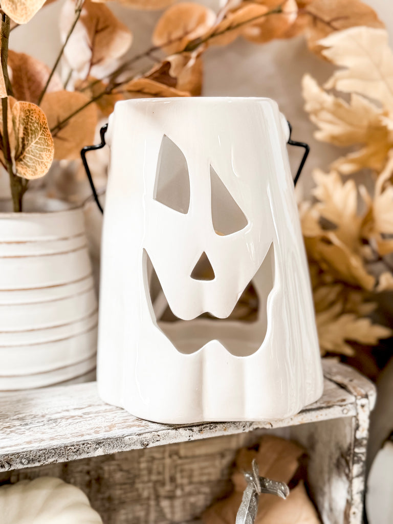 Ceramic Ghost Lantern with Handle