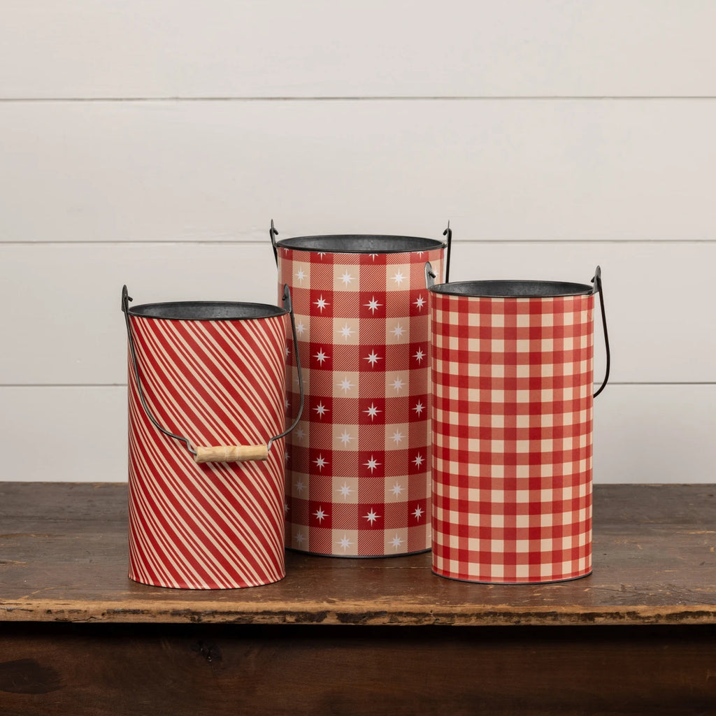 Set of 3 Jolly Moments Metal Buckets