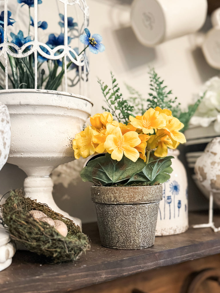 Faux Potted Geranium