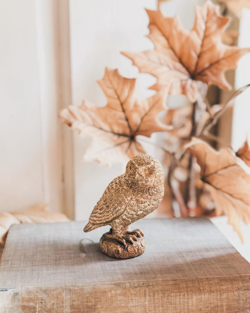 Resin Golden Owl