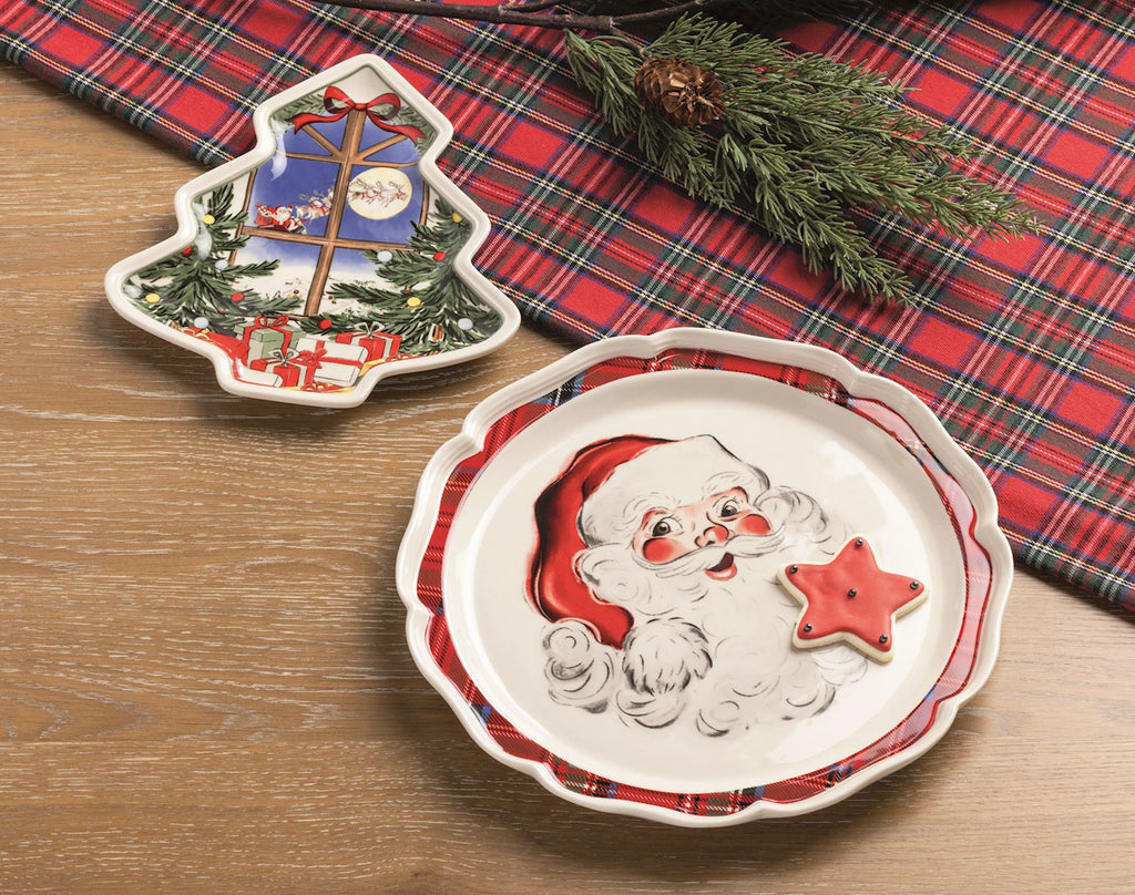 Santa & Tree Scene Platter Set