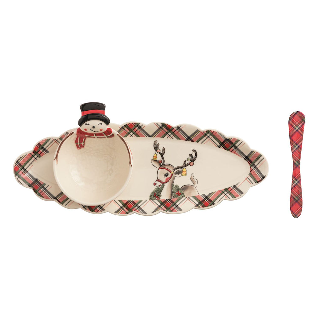 Tartan Tidbit & Tray Set