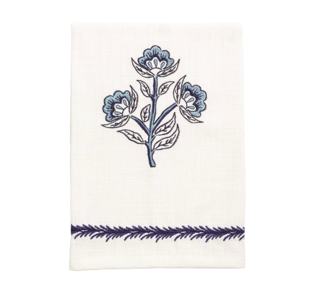 Triple Flower Blue Towel
