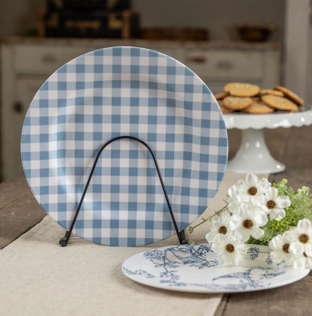 Blue & White Gingham Charger
