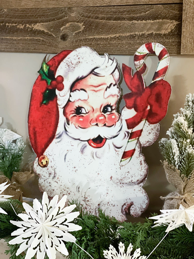 Vintage Santa Metal Sign