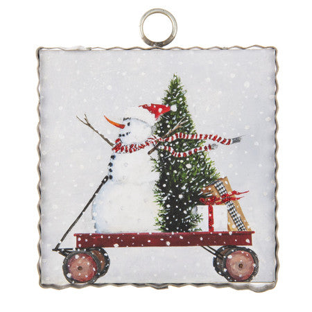 Traveling Snowman Sign / Charm