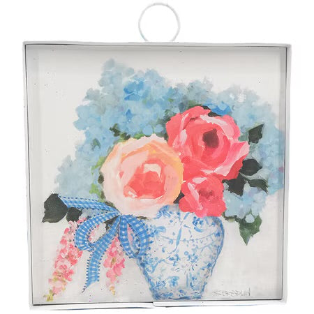 Ginger Jar of Flowers Charm / Sign