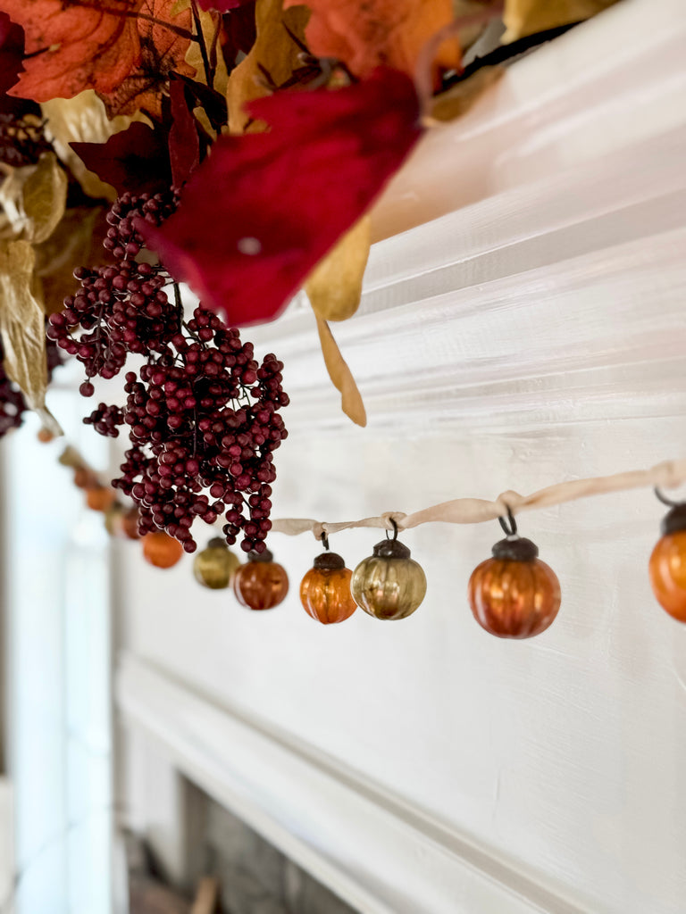 Pumpkin Mercury Glass Garland