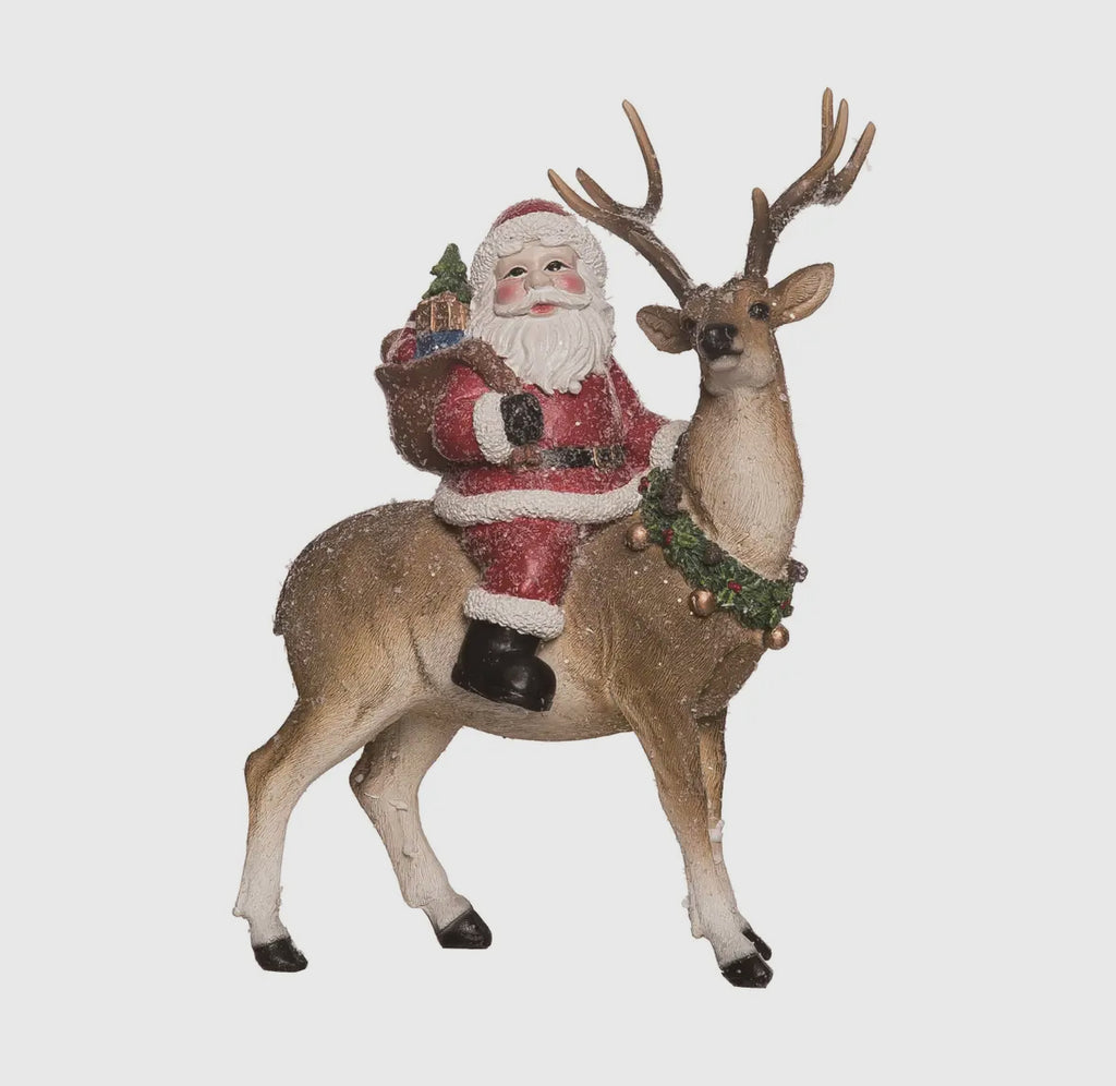 Vintage Inspired Santa on Reindeer