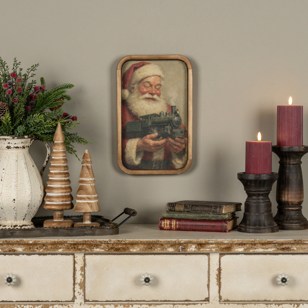 14” Santa Locomotive Santa Framed Print