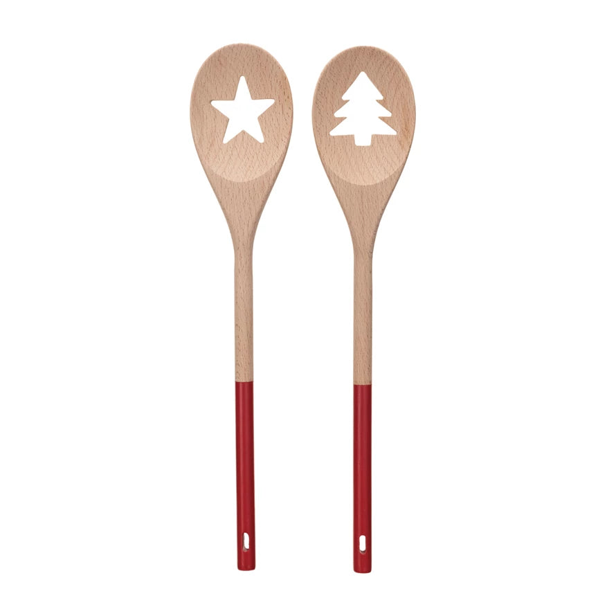 Wood Spoon with Holiday Cutout