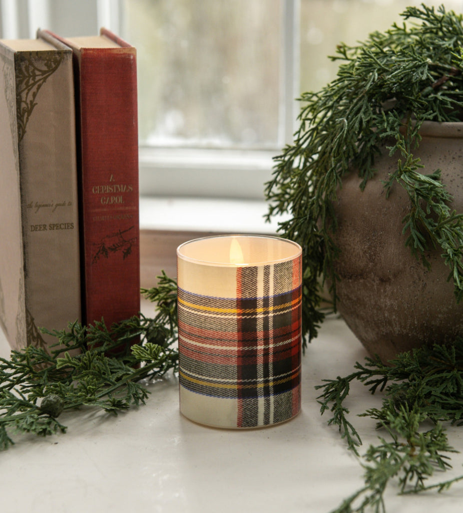 Tartan Flameless Candle