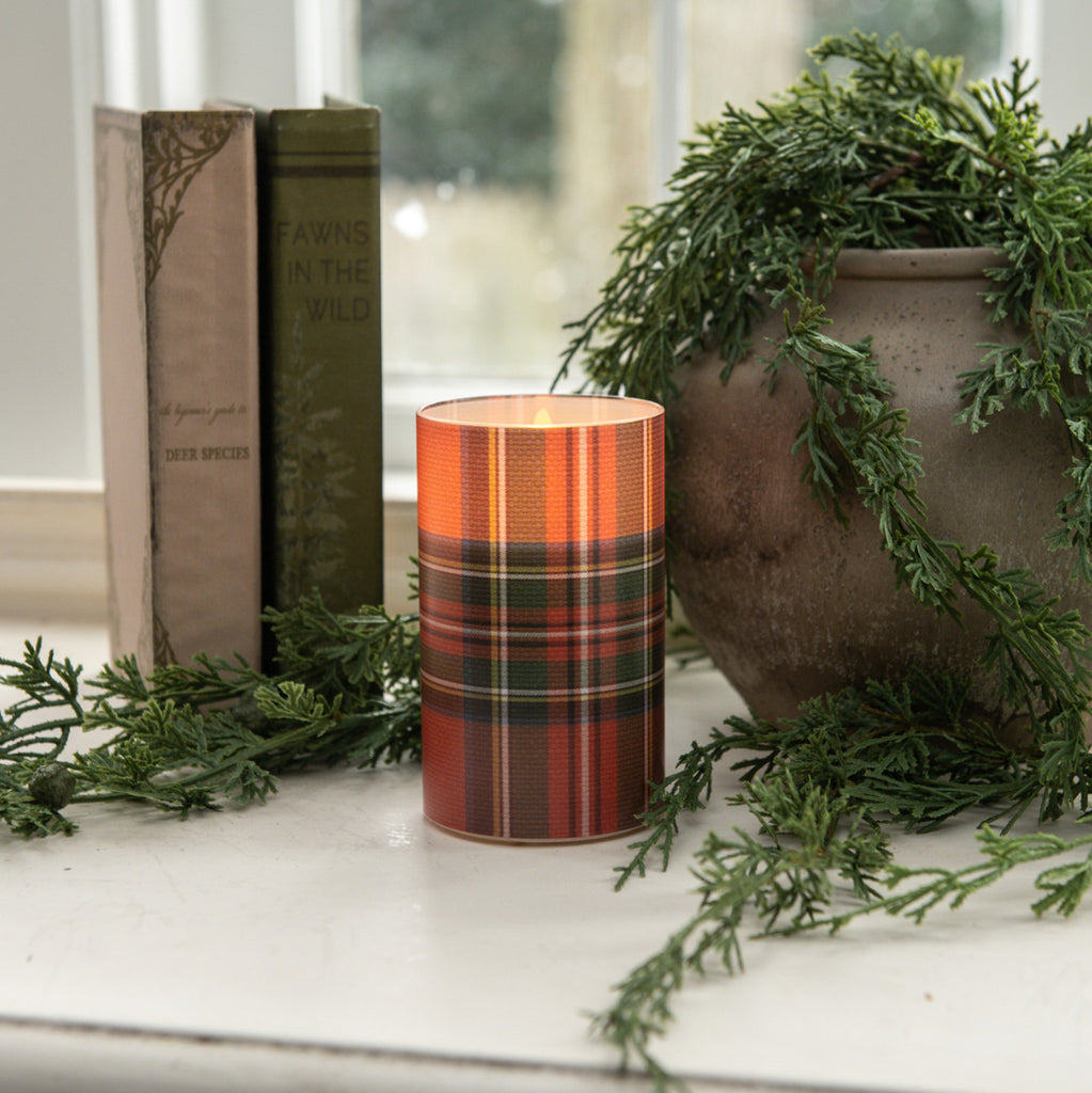 Tartan Flameless Candle