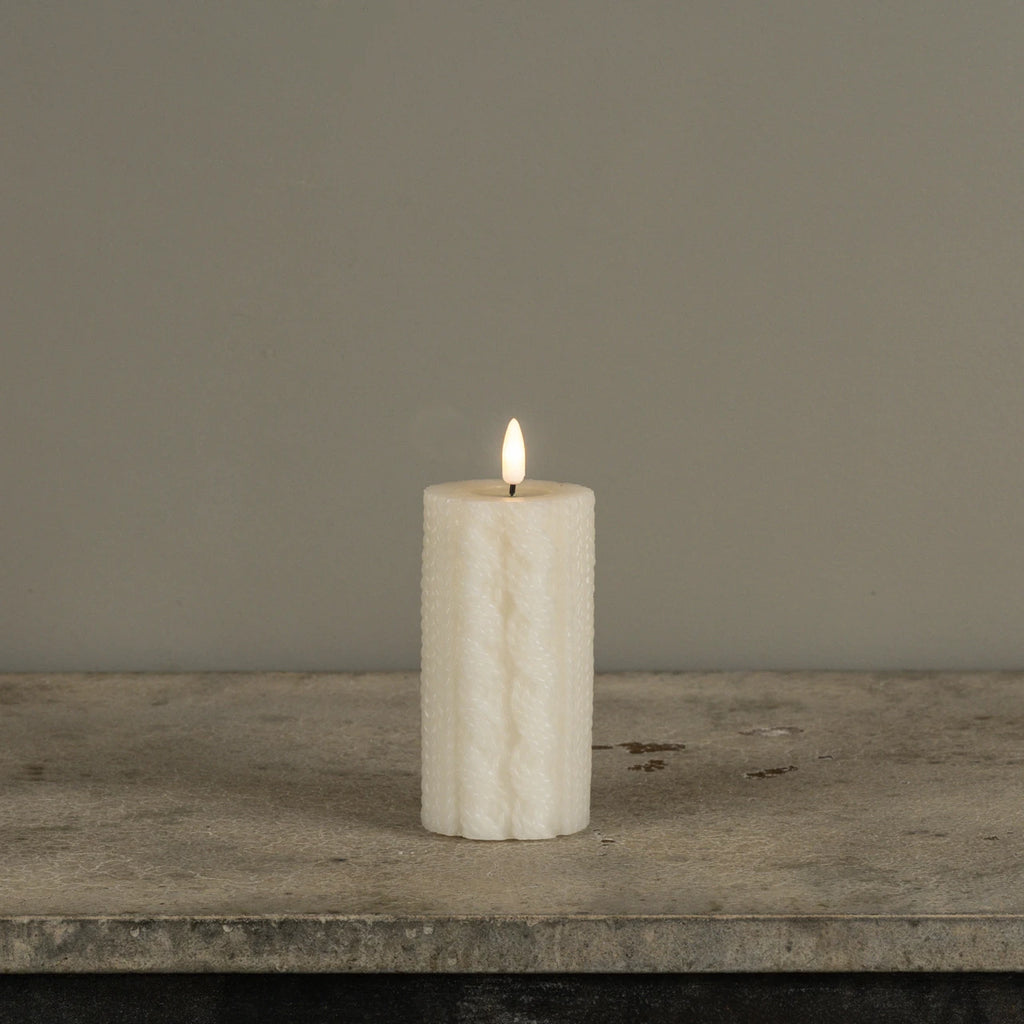 Cream Sweater 3D Flame Candle