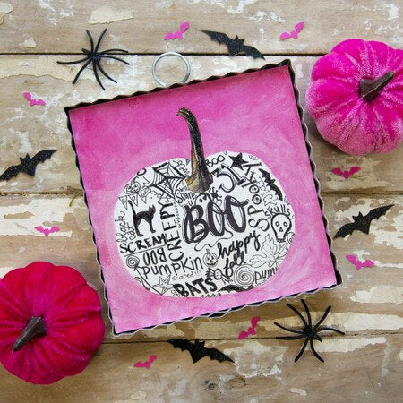 Pink Boo Pumpkin Sign / Charm