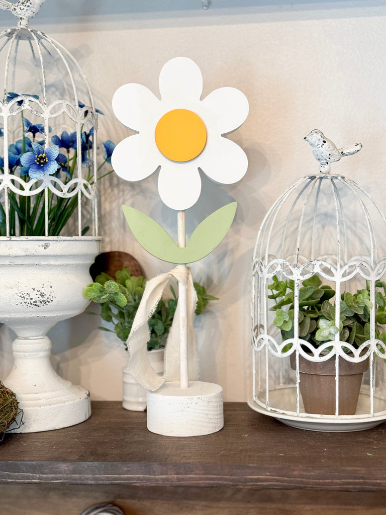 Handmade Wooden Flower - on dowel or shelf sitter – Birch Lane by