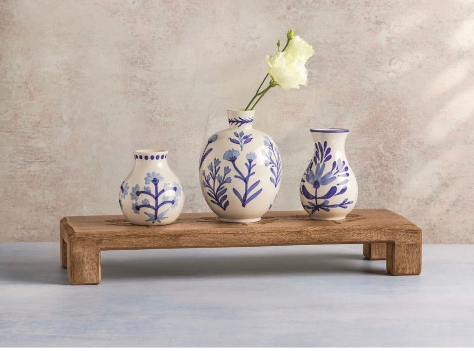 Blue Floral Bud Vase