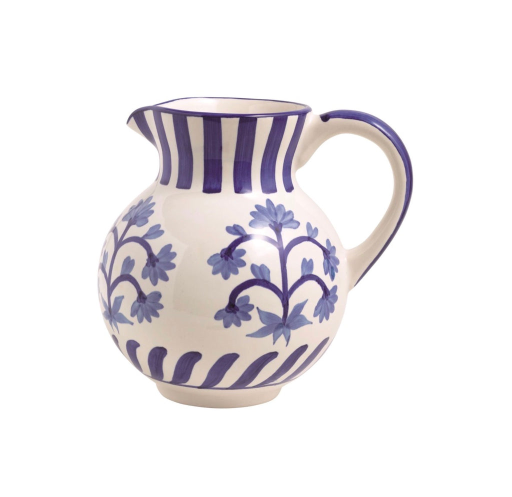 Blue Floral Pitcher