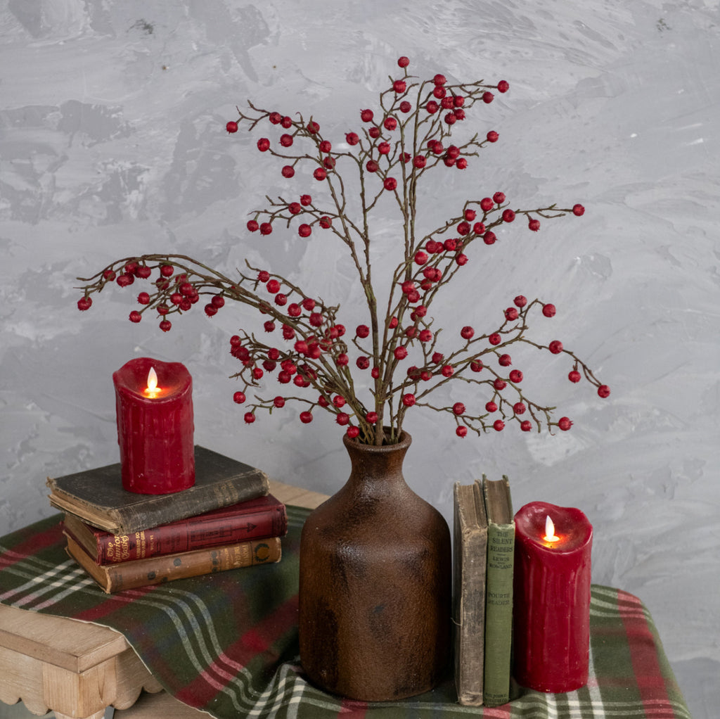 35” Red Berries Spray