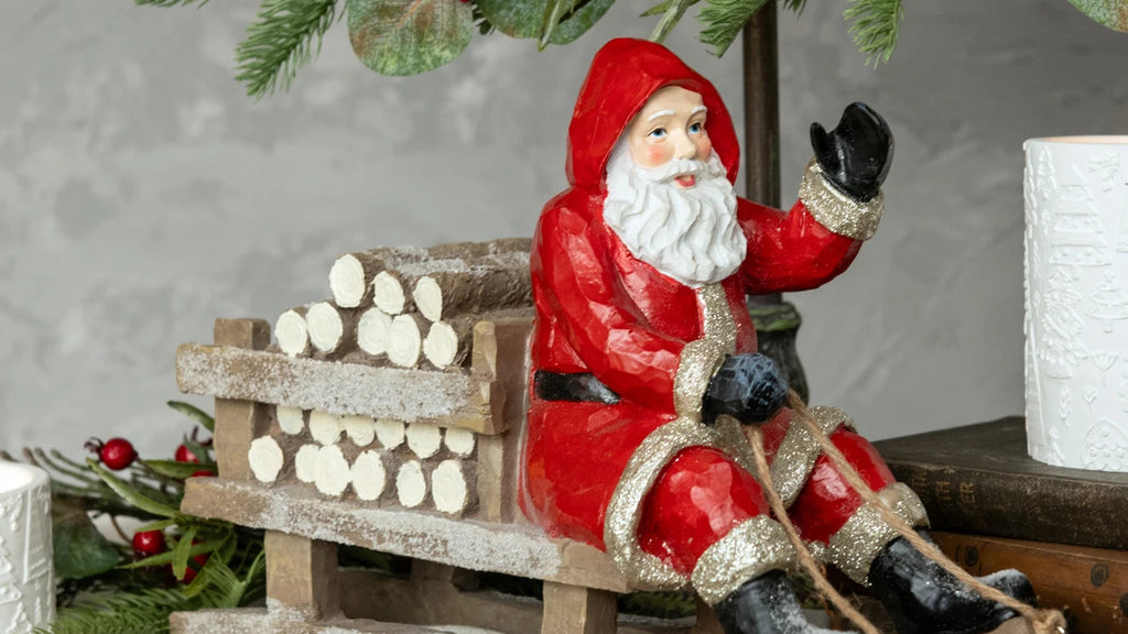 Red Sledding Santa