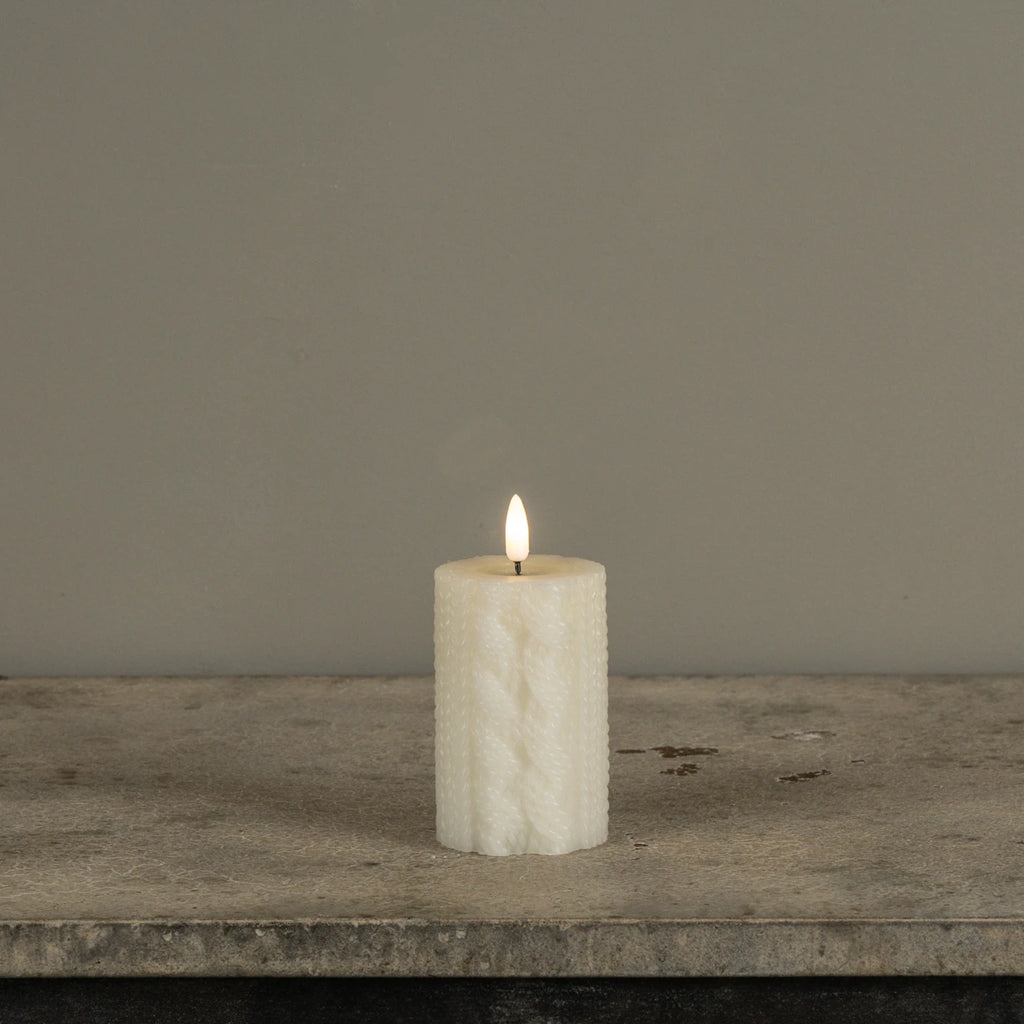 Cream Sweater 3D Flame Candle