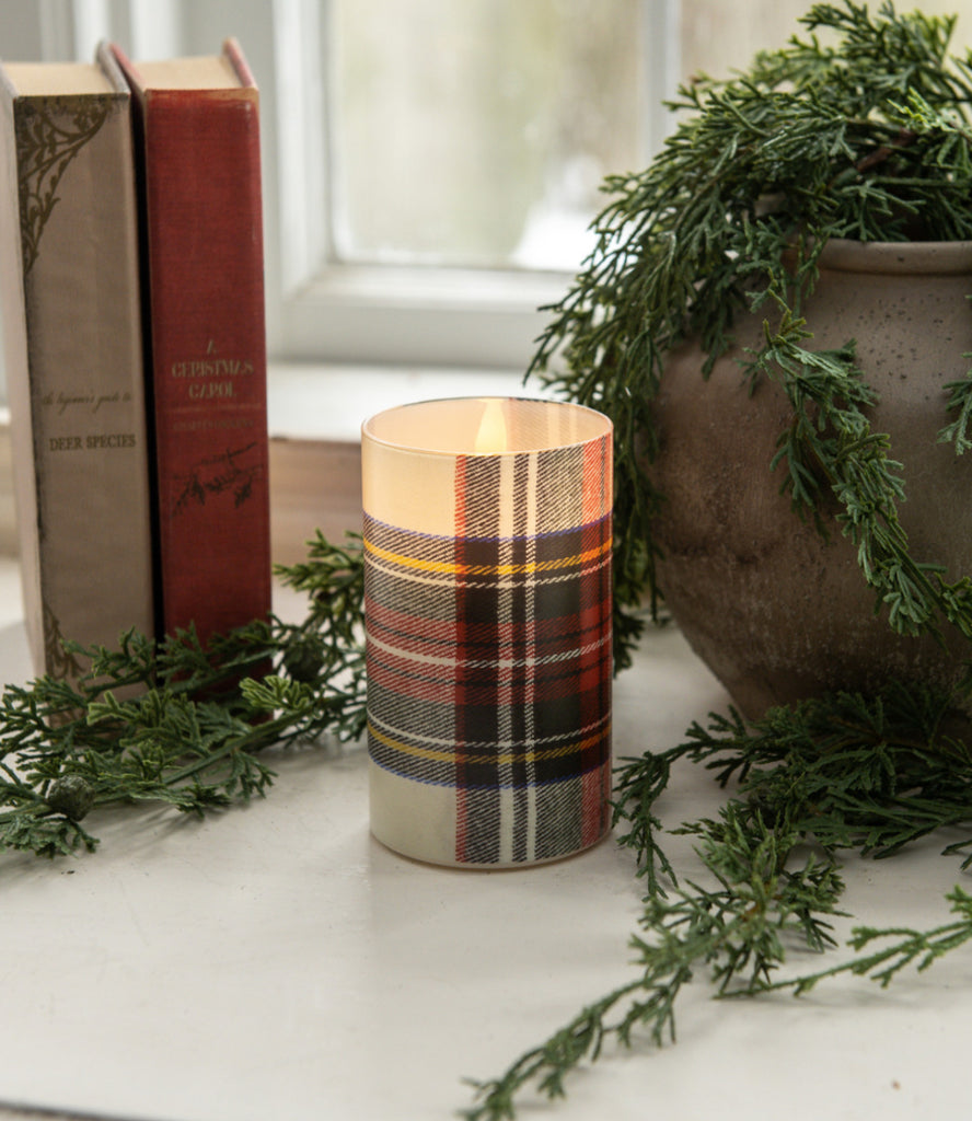 Tartan Flameless Candle