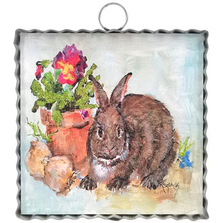 Easter Bunny & Pot Charm / Sign