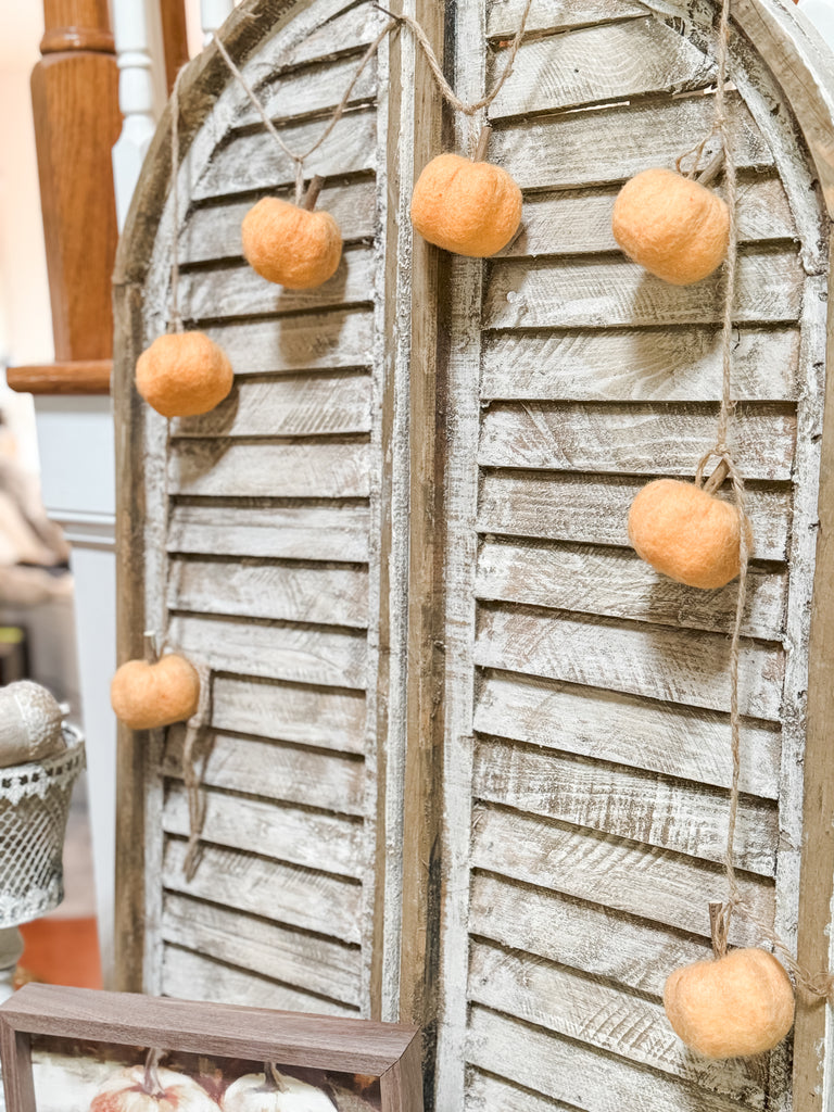 Felt Pumpkin Garland with Jute Cord